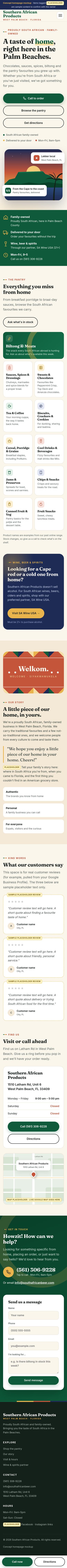 Full-length mobile design of the Southern African Products concept